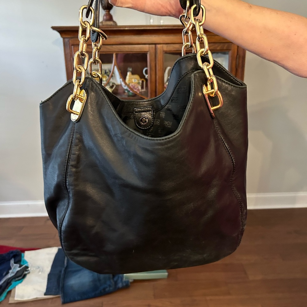 Rich Black Leather Michael Korrs Bag